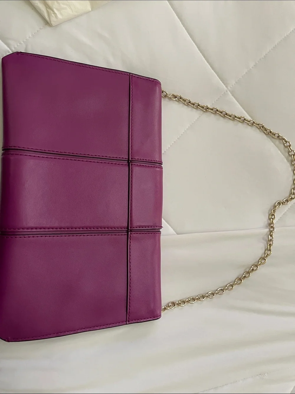 Banana Republic Magenta Envelope Clutch with Gold Chain